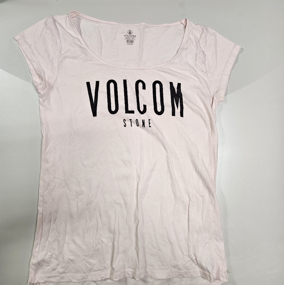 Volcom Women's Light Pink Graphic Tee